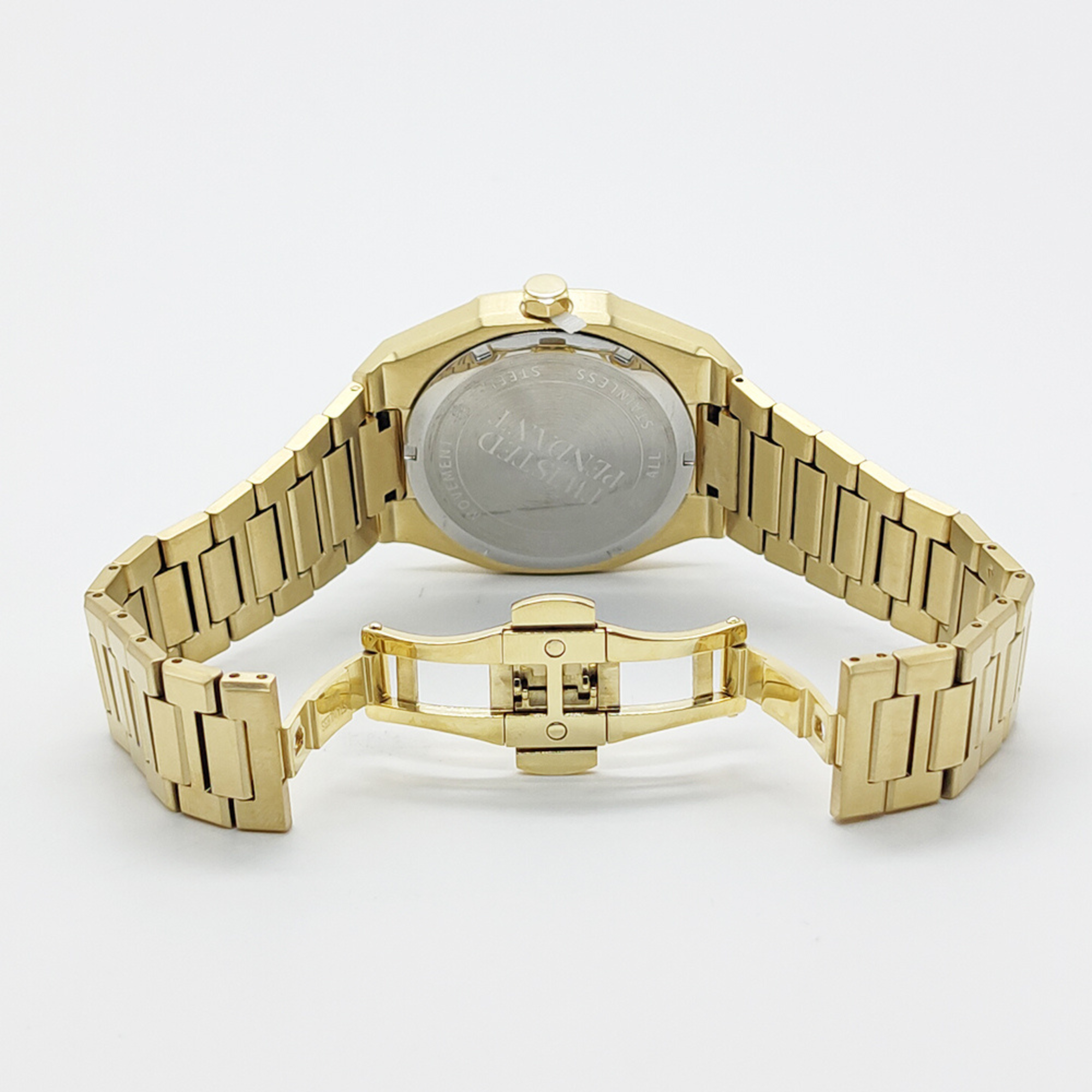 Gold Stainless Steel Watch | Twisted Pendant
