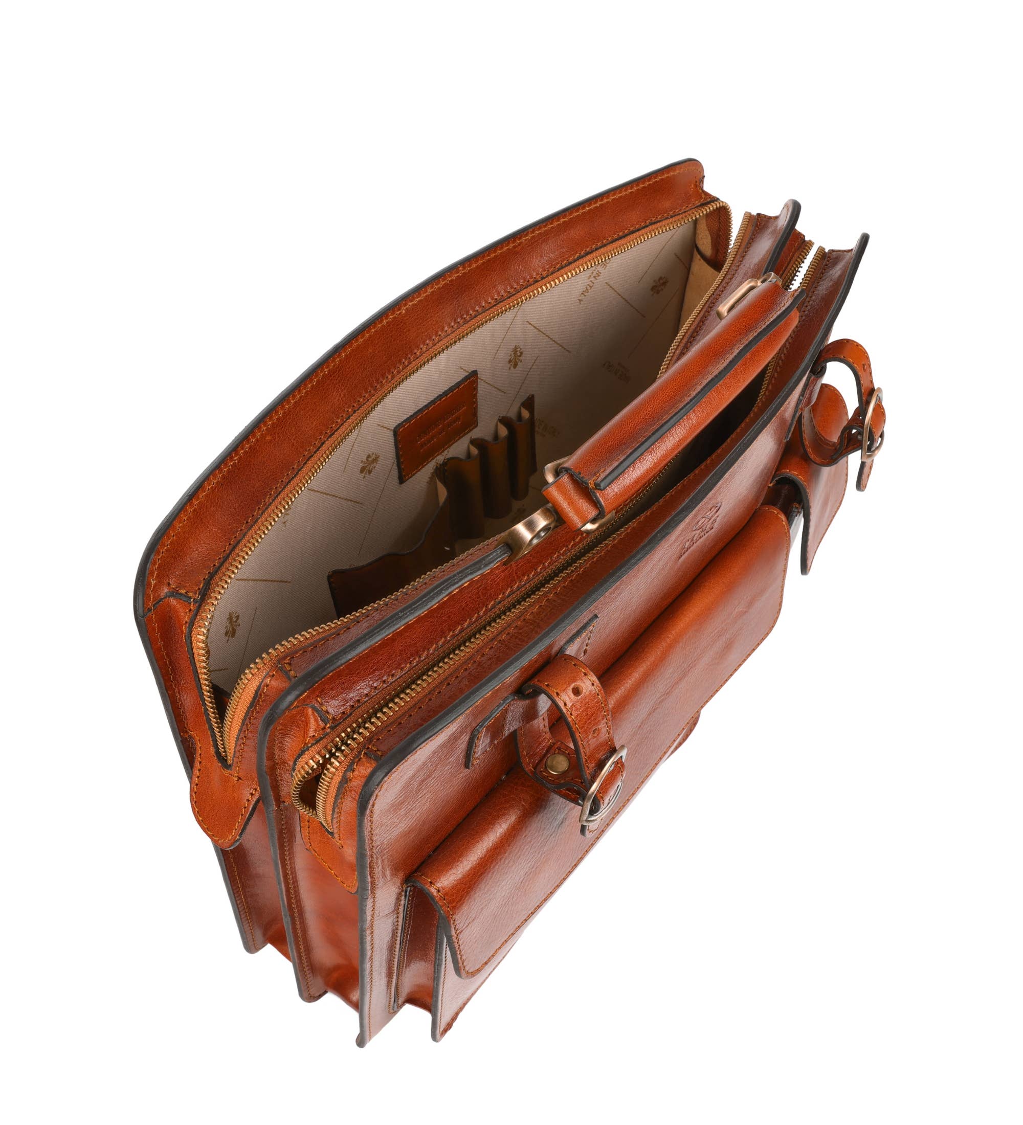 Leather Satchel Bag Briefcase - The Prophet | Cognac Brown | Time Resistance