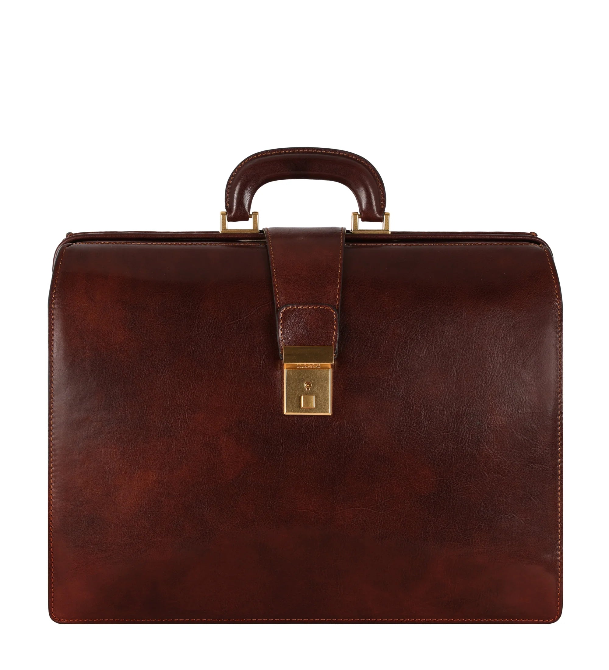 Large Leather Briefcase - Brown | Time Resistance