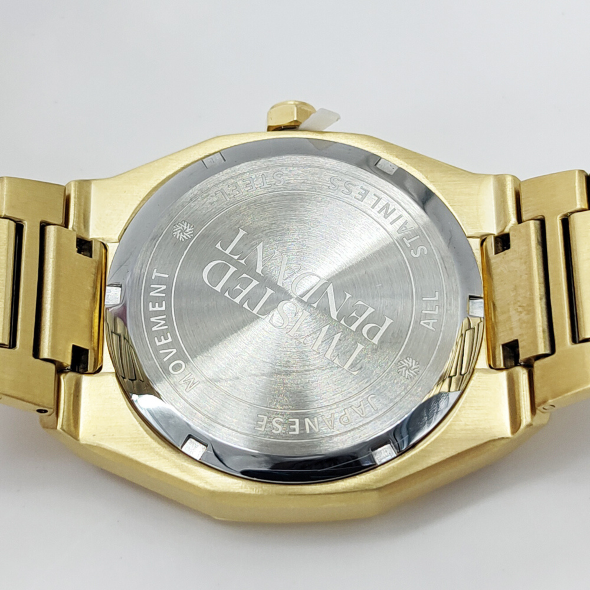 Gold Stainless Steel Watch | Twisted Pendant