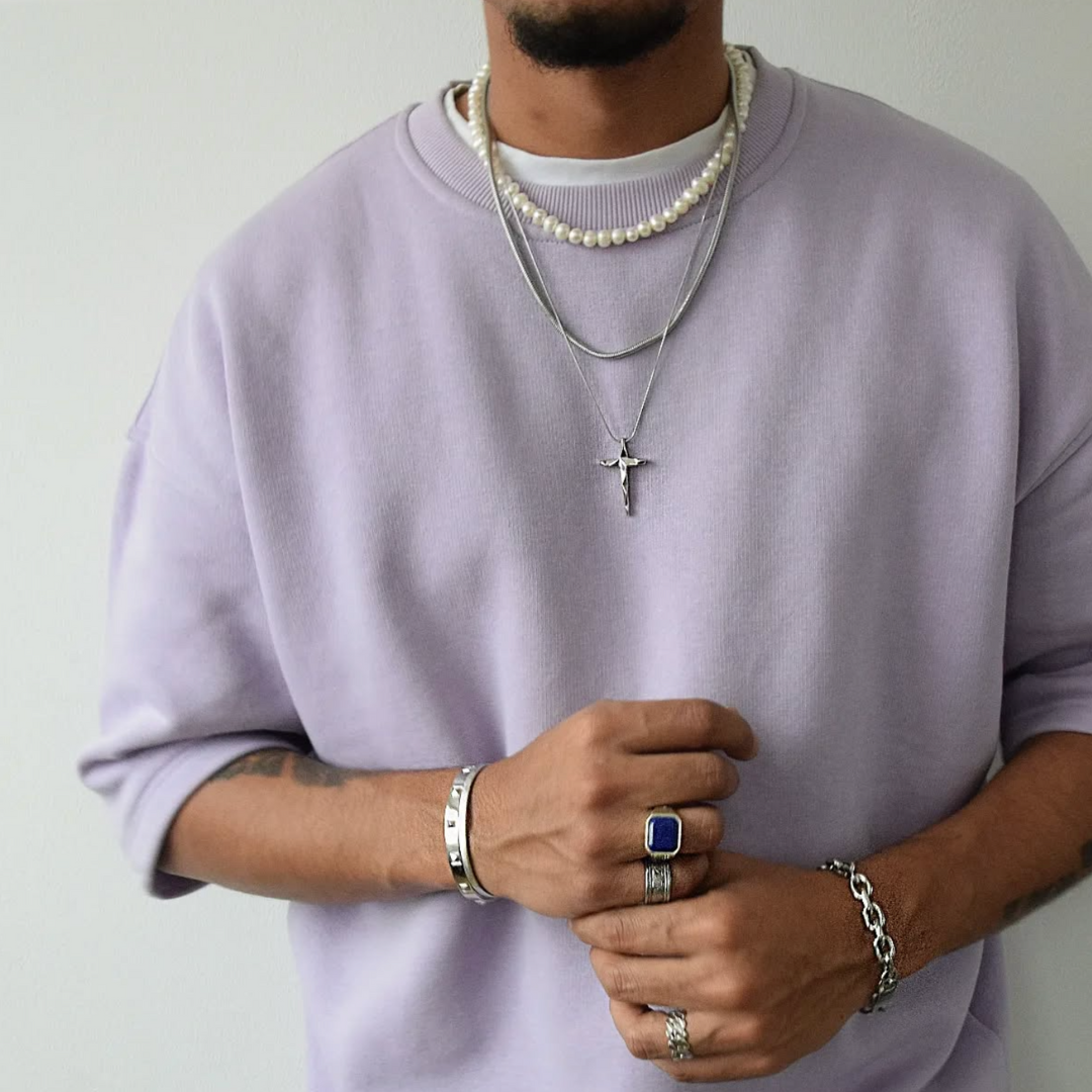 2 Piece Set BERLIN & REDEEMER Chain Necklance + Cross Pendent | Rock & Steel