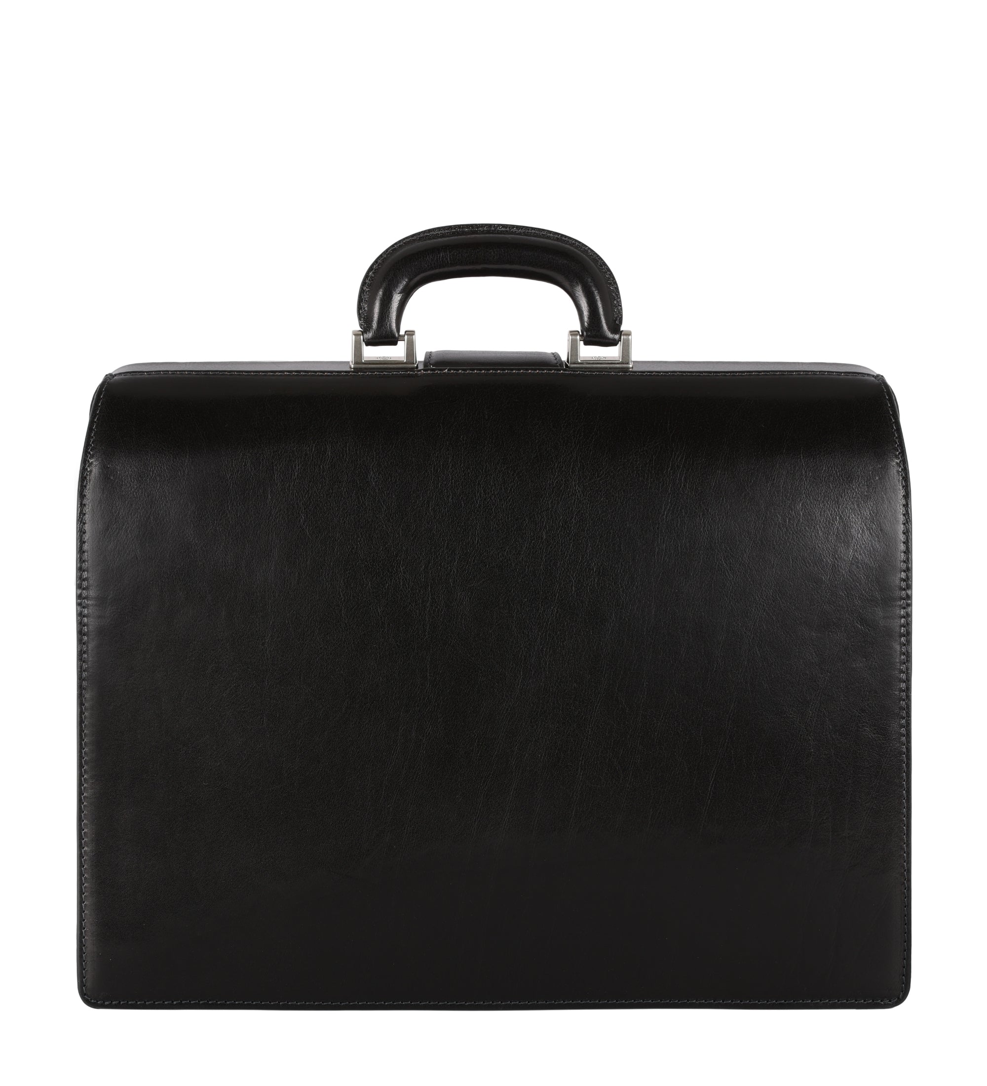 Large Leather Briefcase - Black | Time Resistance
