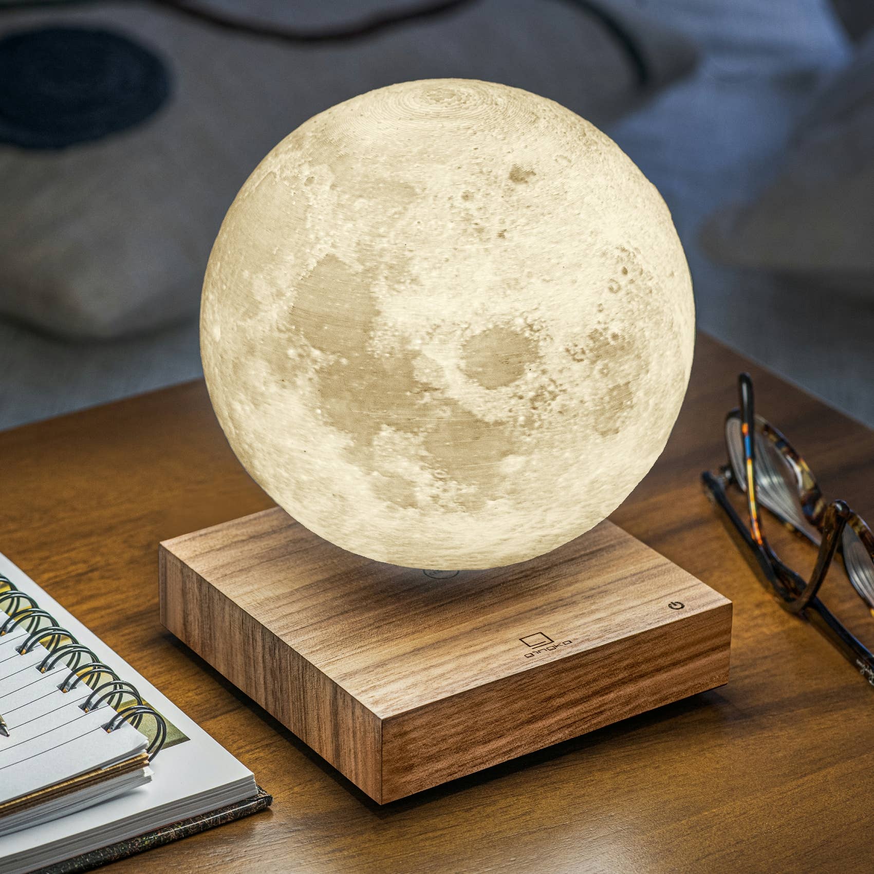 Smart Levitating Moon Lamp - Walnut