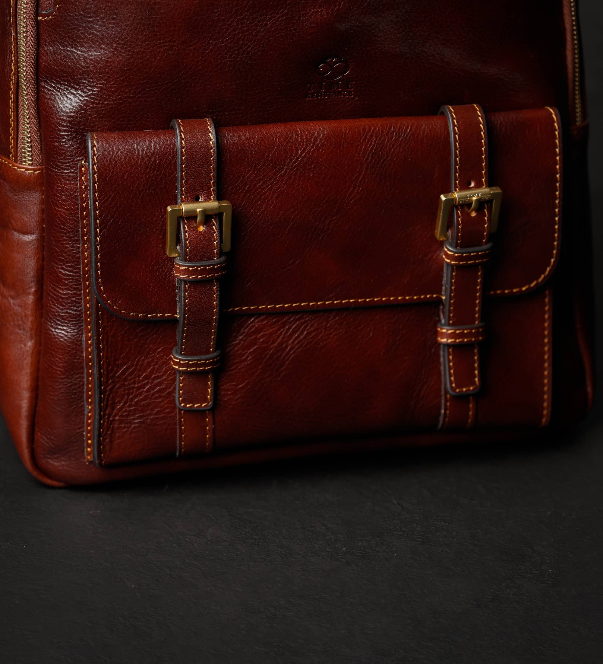 Large Leather Backpack for Men - The Divine Comedy | Brown | Time Resistence