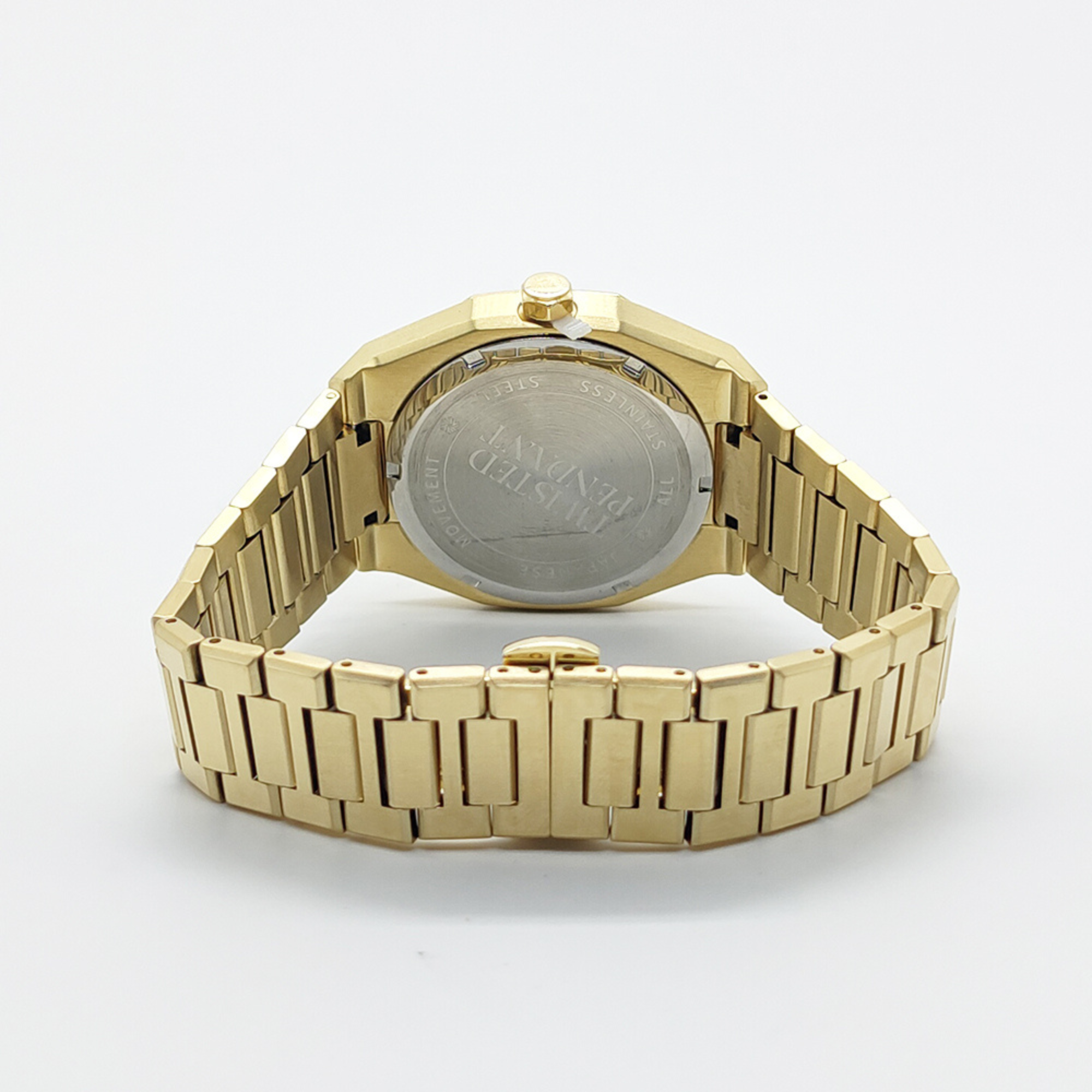 Gold Stainless Steel Watch | Twisted Pendant