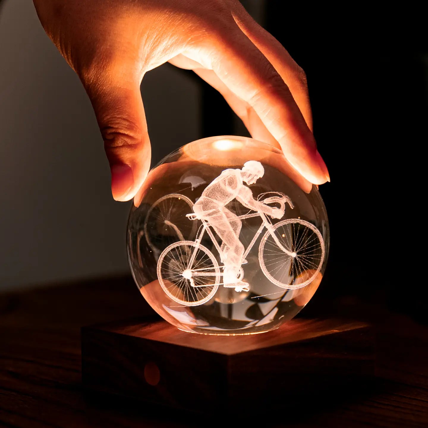 Amber Crystal Light - Wireless & Portable - 2024 UK Gift of the Year Winner (Cyclist/Golfer/Saturn/World Map)