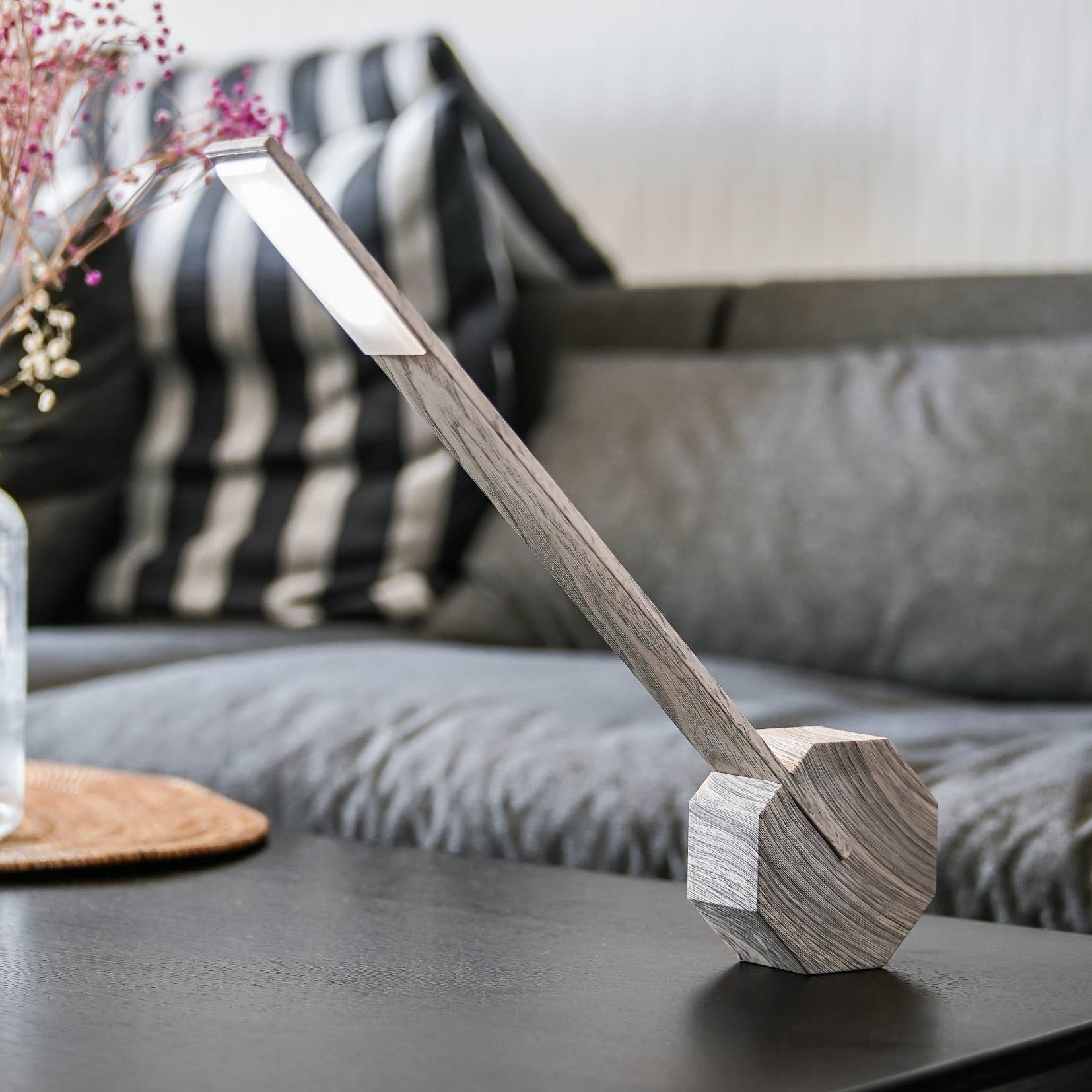 Octagon One Portable Desk Light - Cordless / Walnut