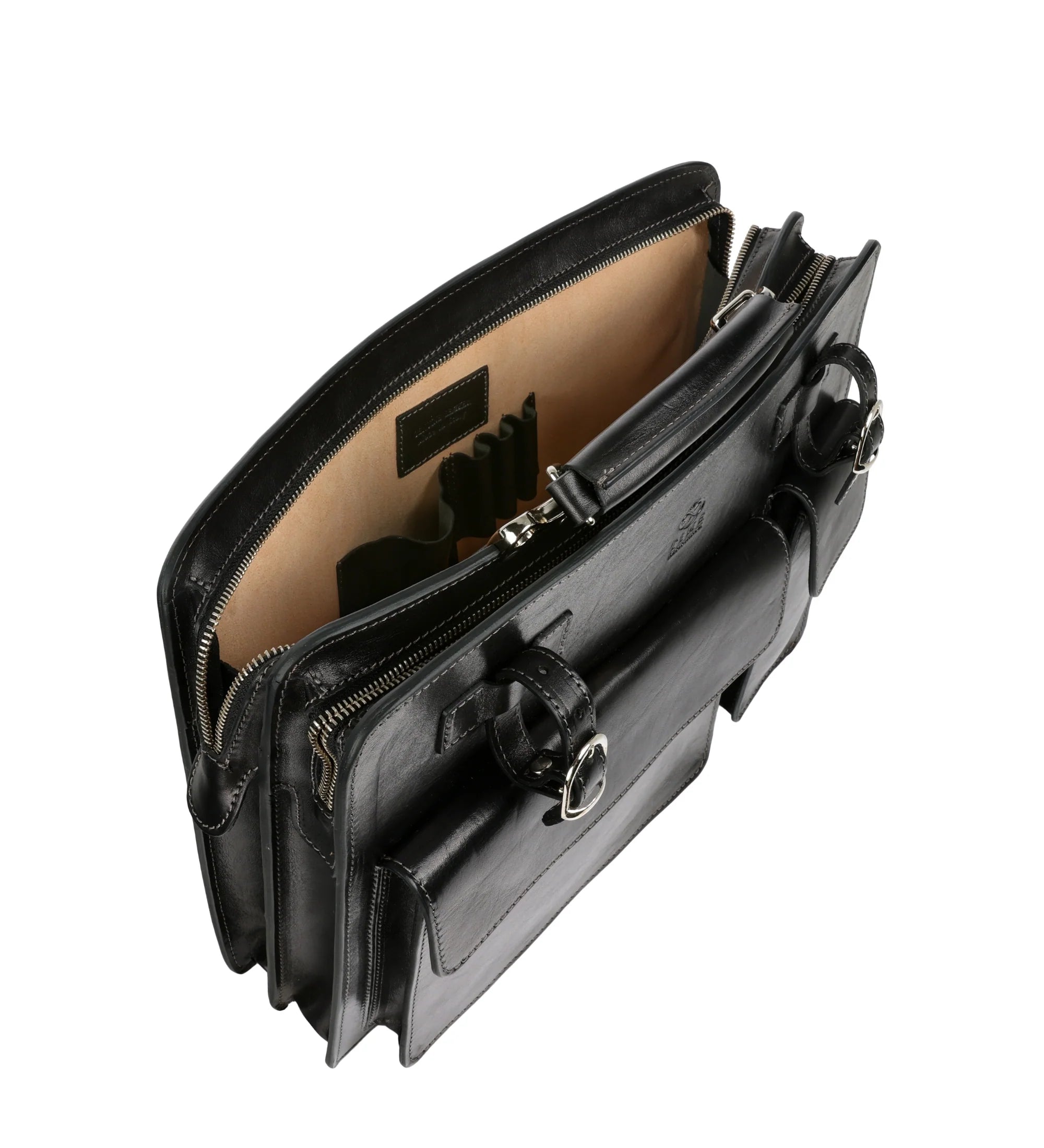 Leather Satchel Bag Briefcase - The Prophet | Black | Time Resistance