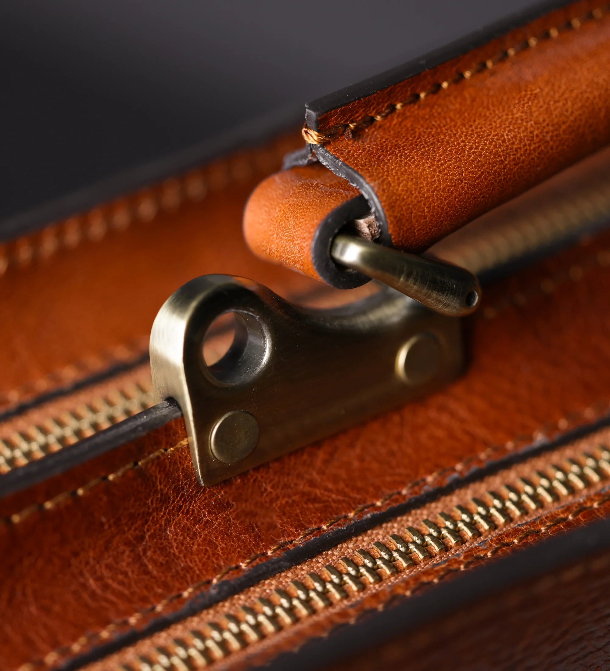 Leather Satchel Bag Briefcase - The Prophet | Cognac Brown | Time Resistance