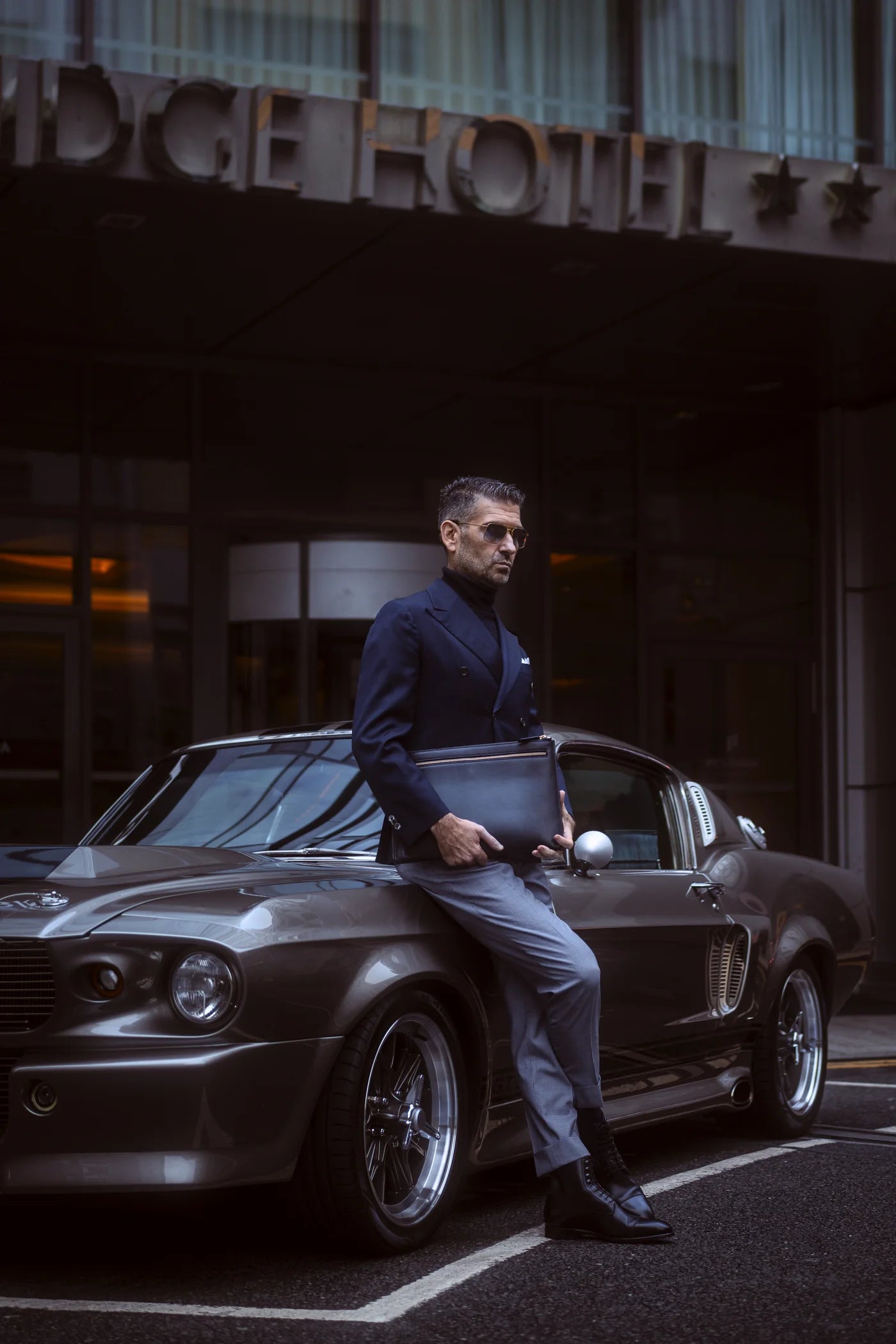 Silviano 16" Leather Laptop Sleeve | Deep Blue | Luxury