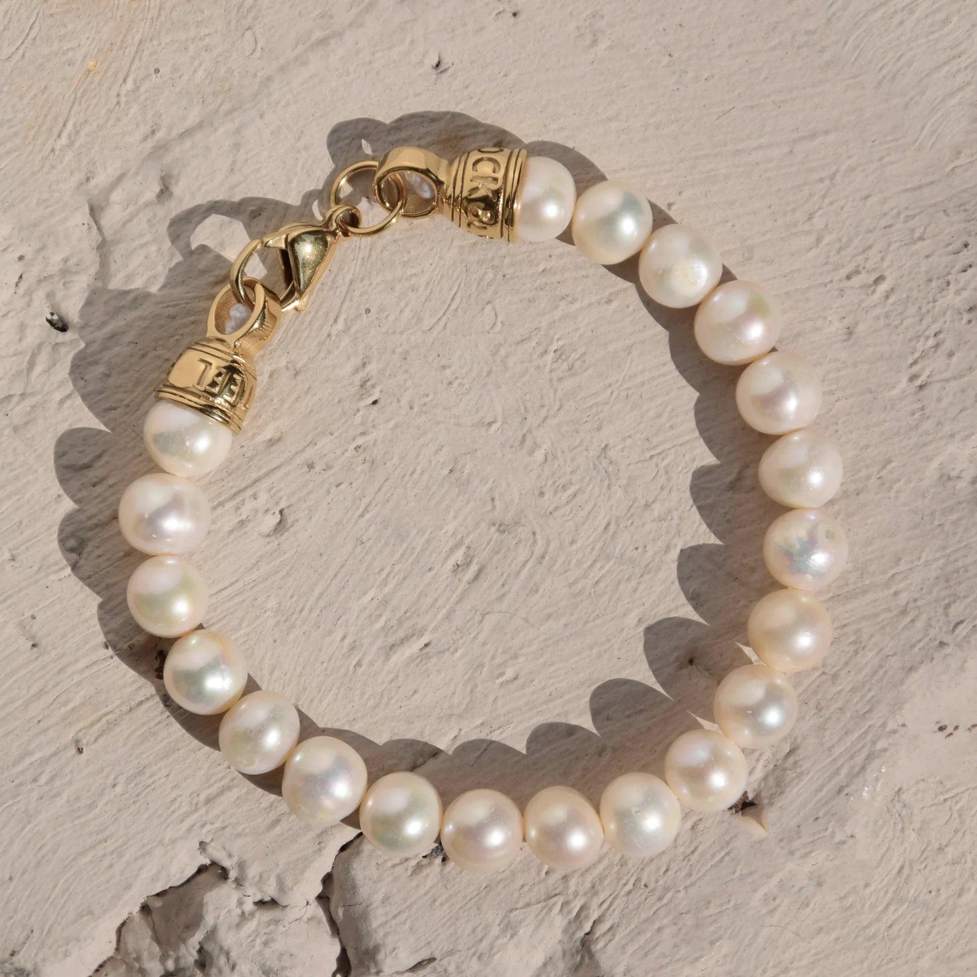 Armband Moonlight Pearl Bracelet with Gold or Silver Clasp| Rock & Steel
