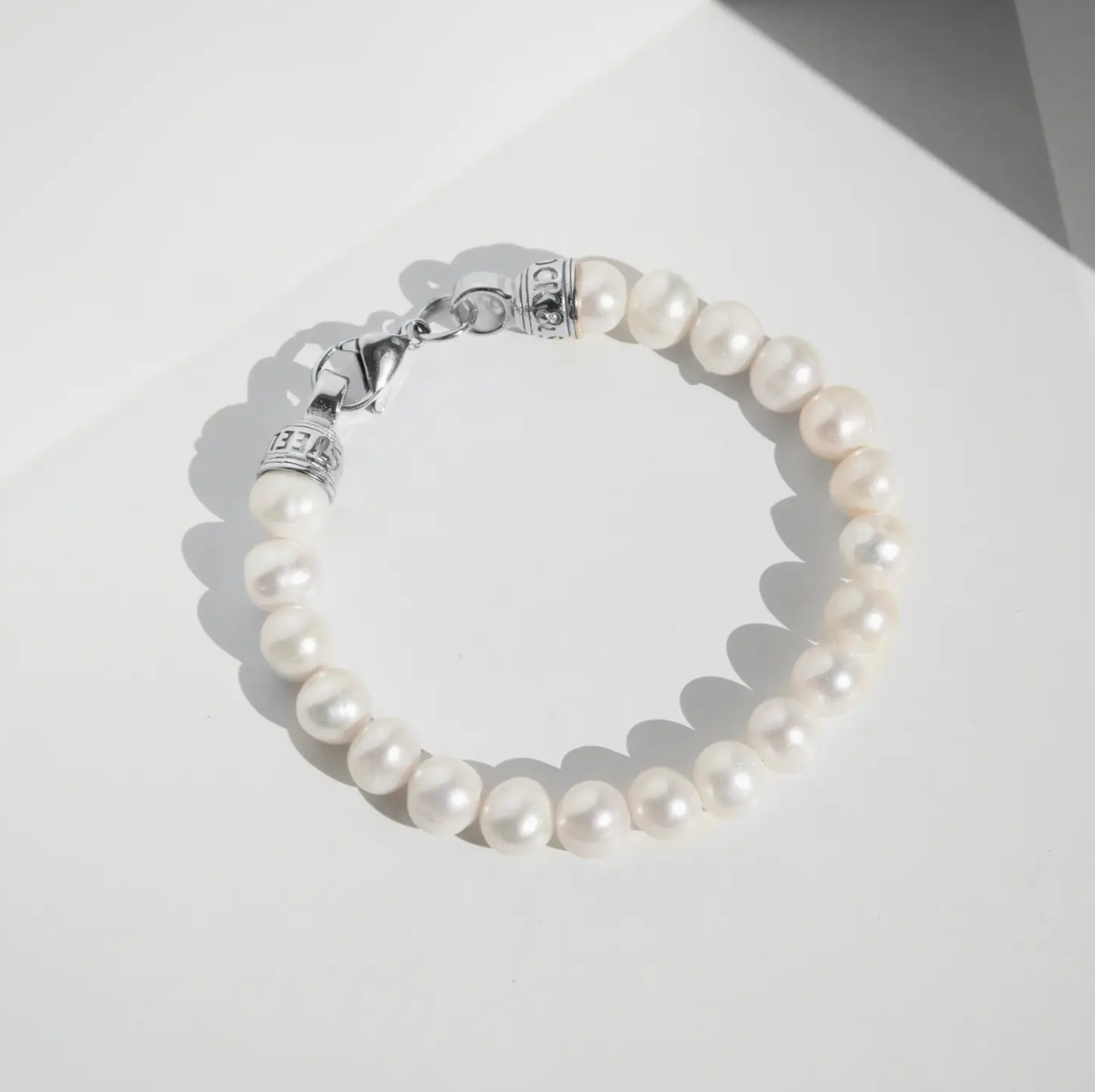 Armband Moonlight Pearl Bracelet with Gold or Silver Clasp| Rock & Steel