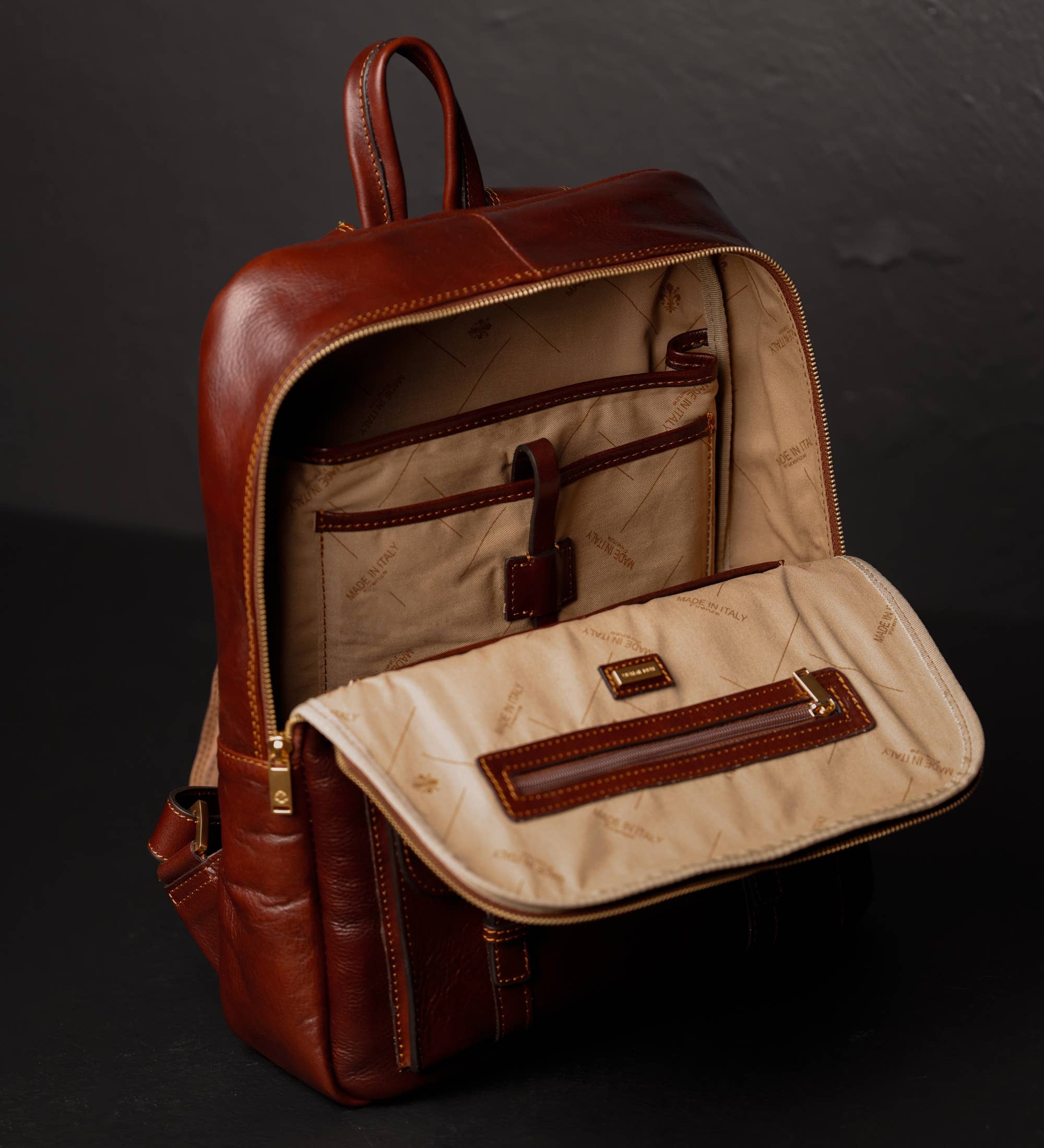 Large Leather Backpack for Men - The Divine Comedy | Brown | Time Resistence
