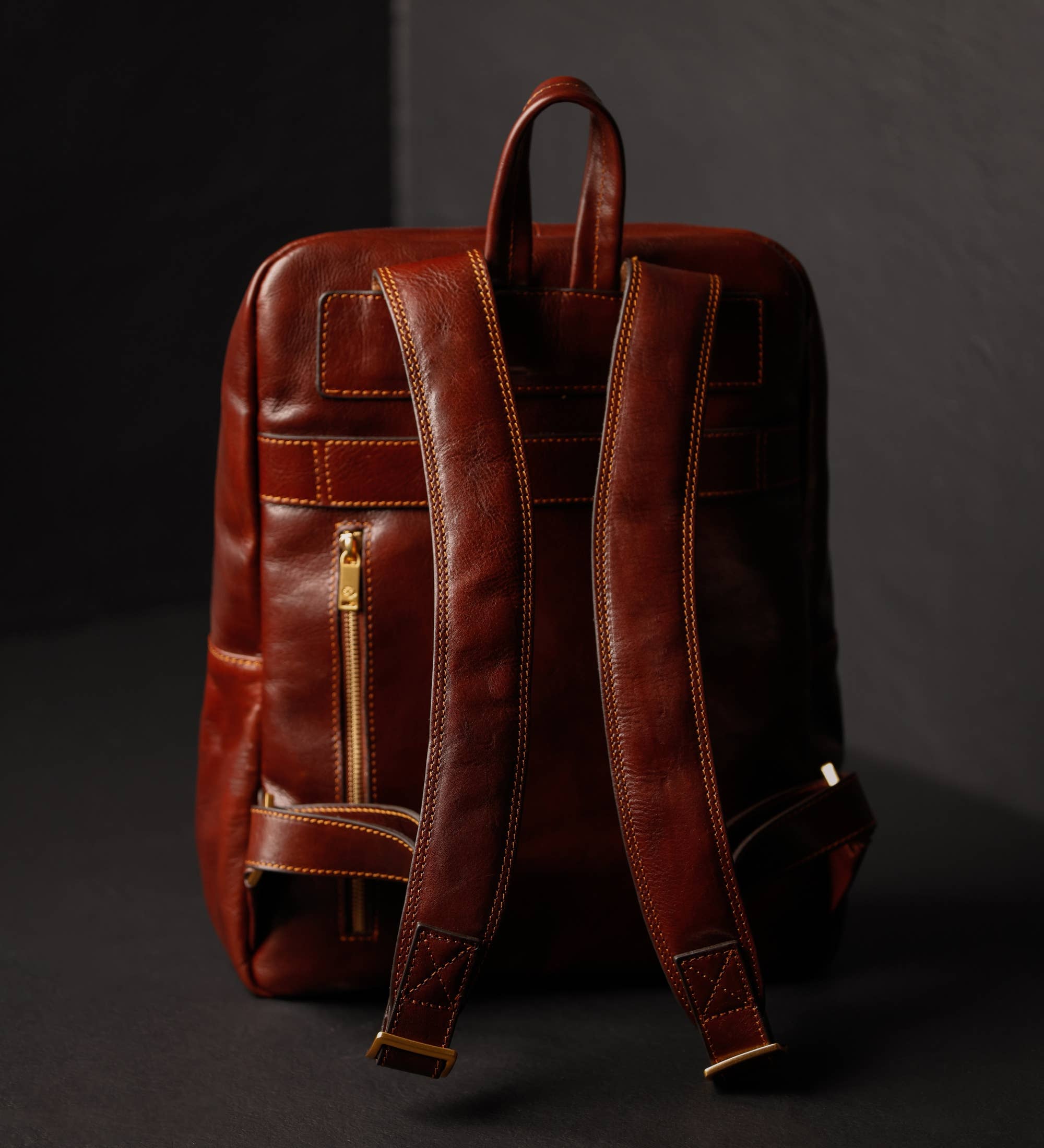 Large Leather Backpack for Men - The Divine Comedy | Brown | Time Resistence