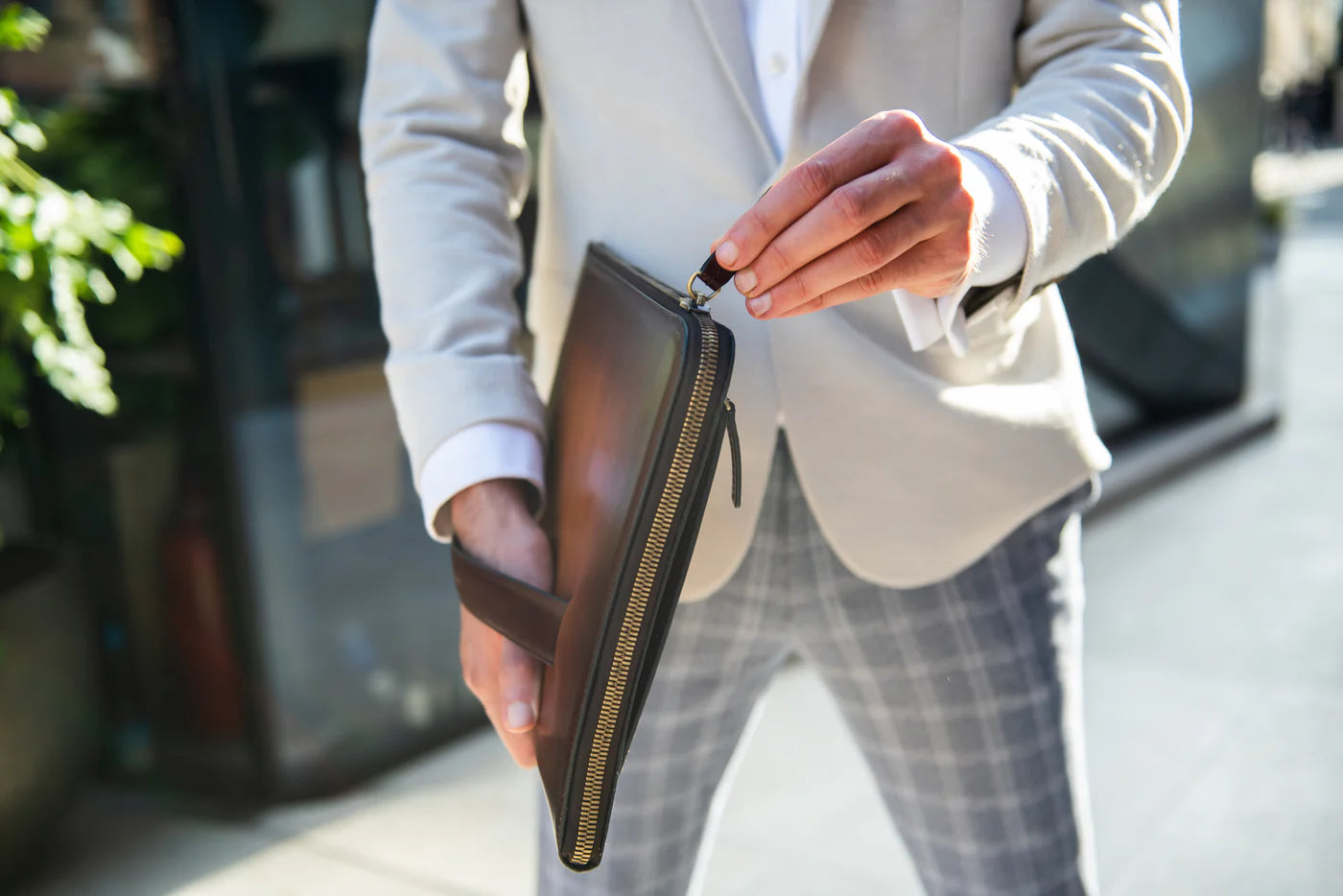 Silviano 16" Leather Laptop Sleeve |Brown | Luxury