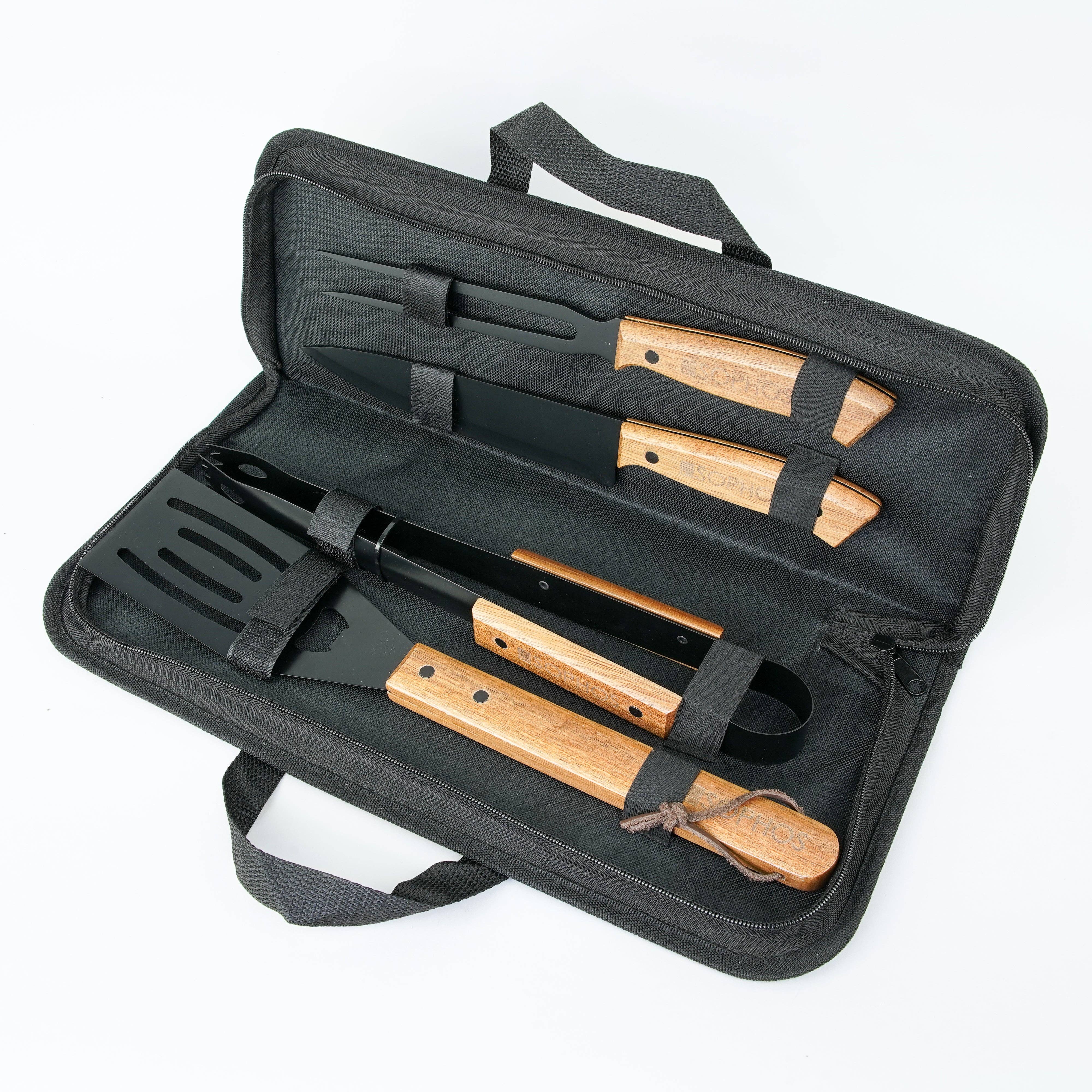 4 Piece BBQ Set with stylish case
