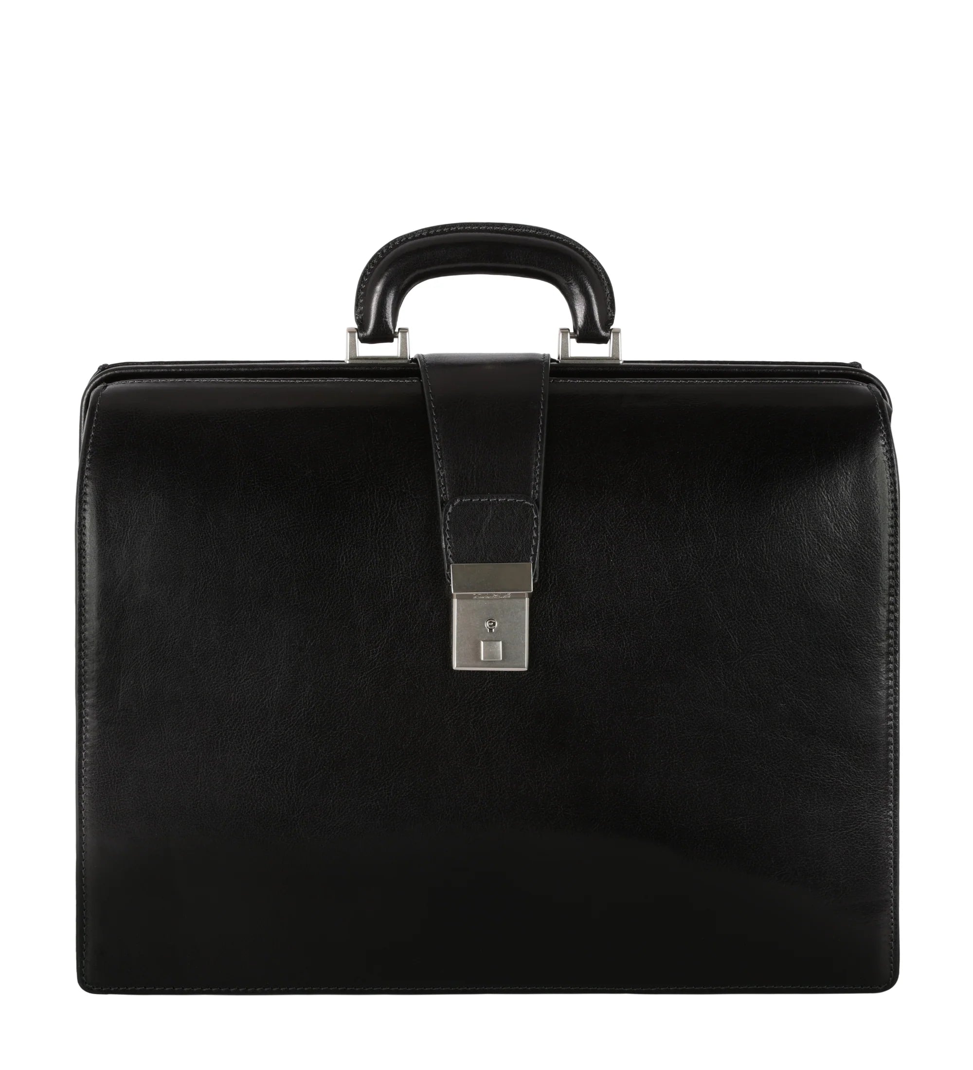 Large Leather Briefcase - Black | Time Resistance