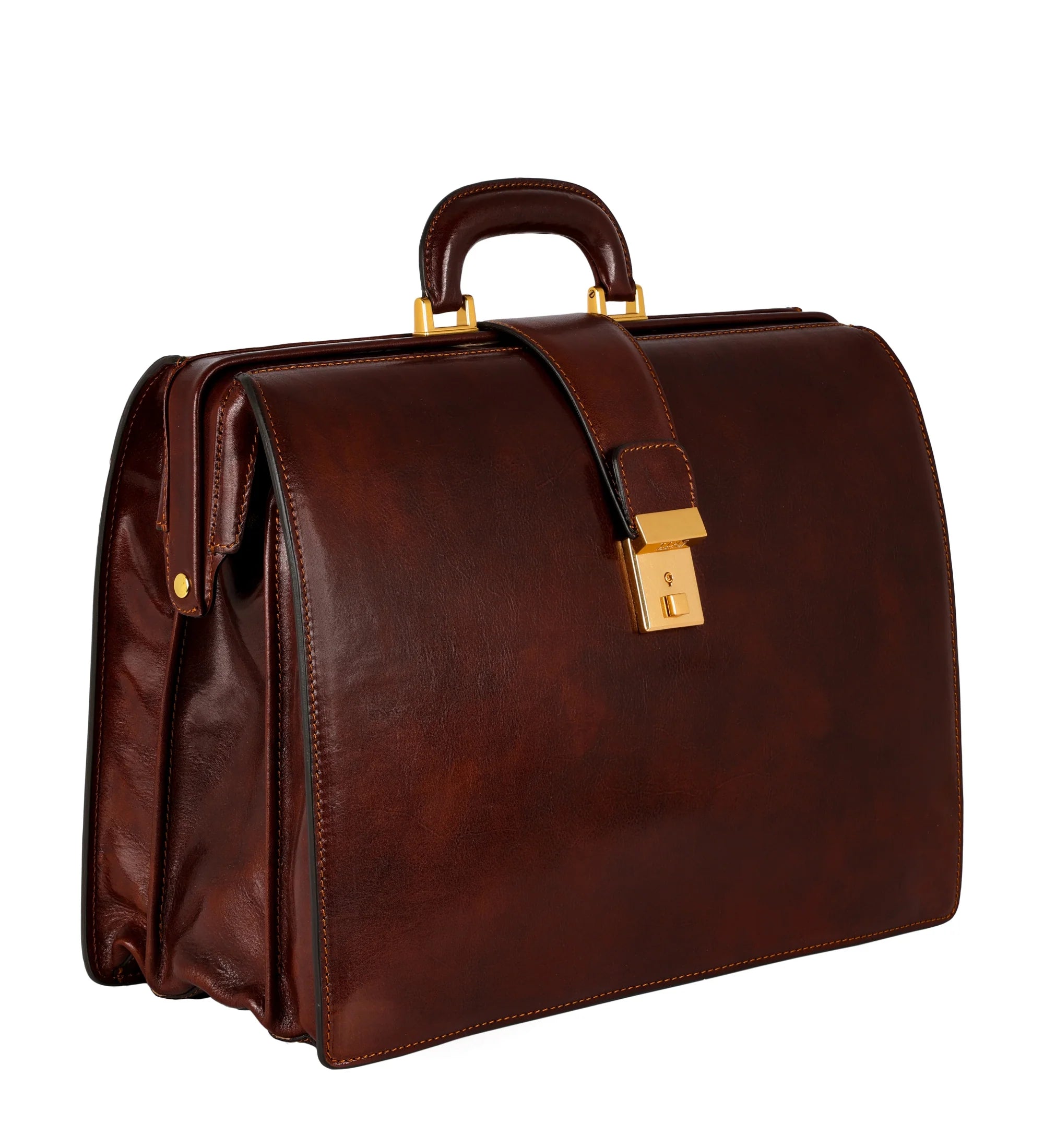 Large Leather Briefcase - Brown | Time Resistance