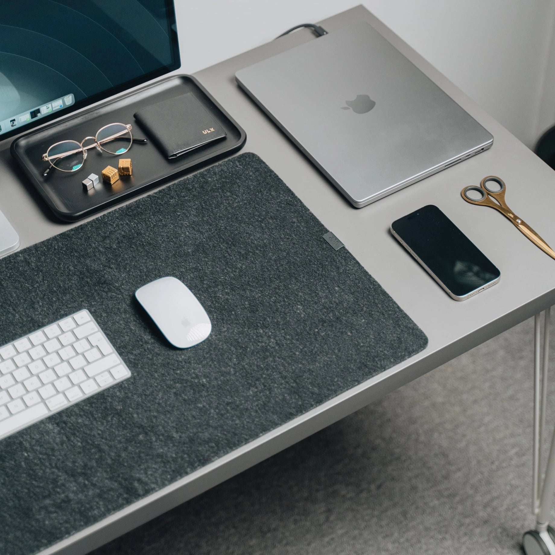 Merino Wool Felt Desk Mat  - Black