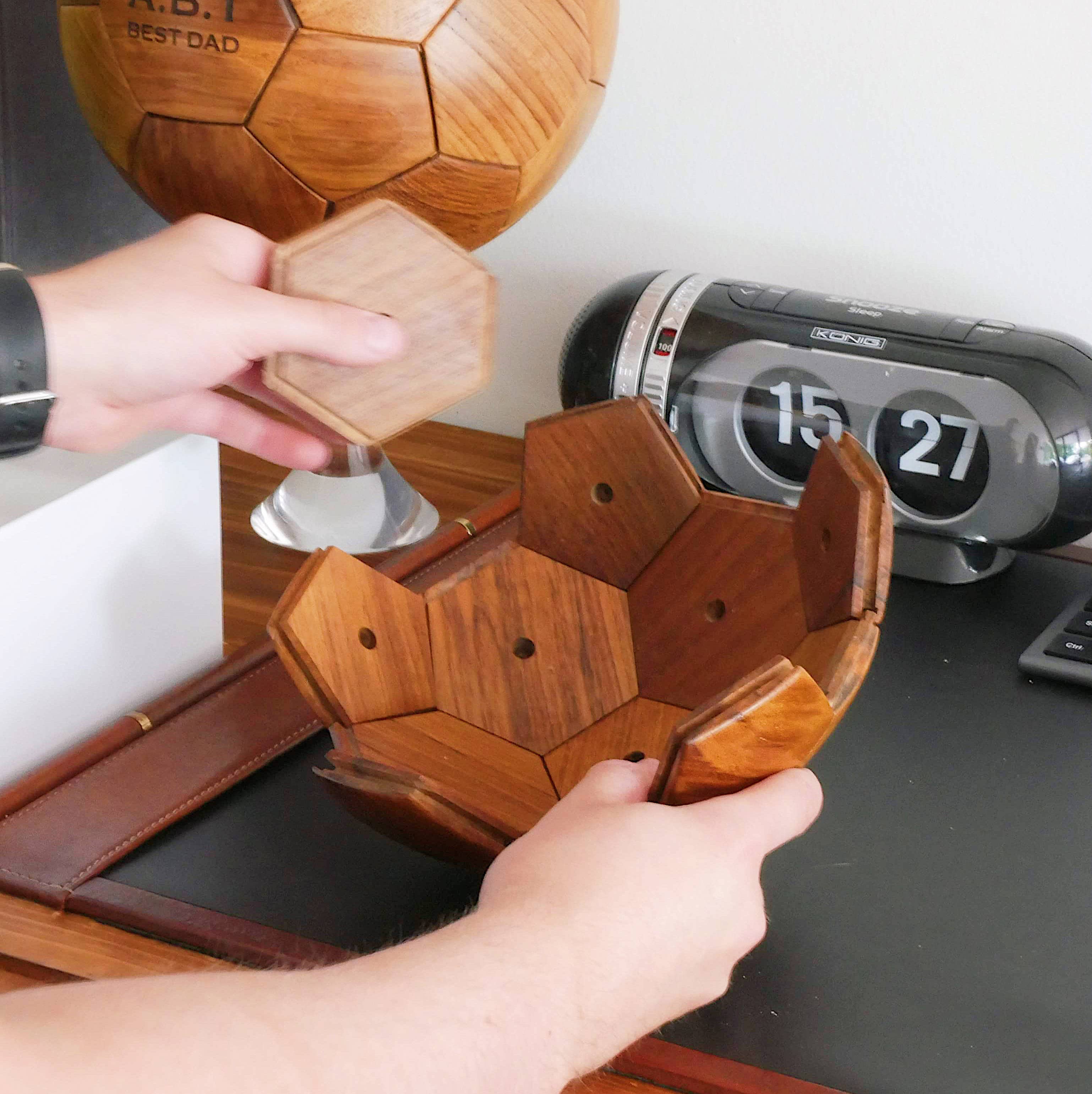 Wooden Football 3D Puzzle - Free Personalisaiton