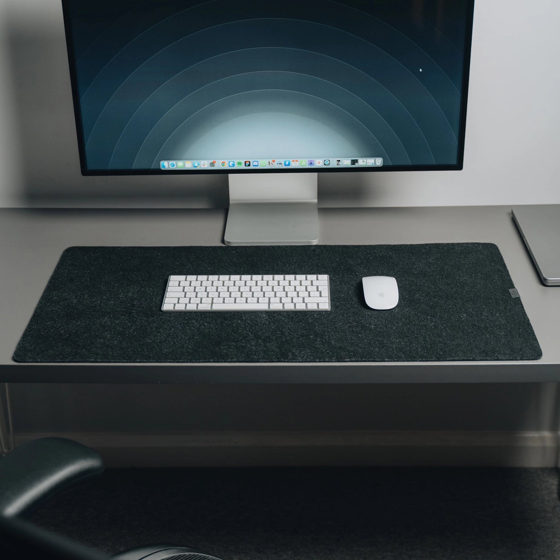 Merino Wool Felt Desk Mat  - Black
