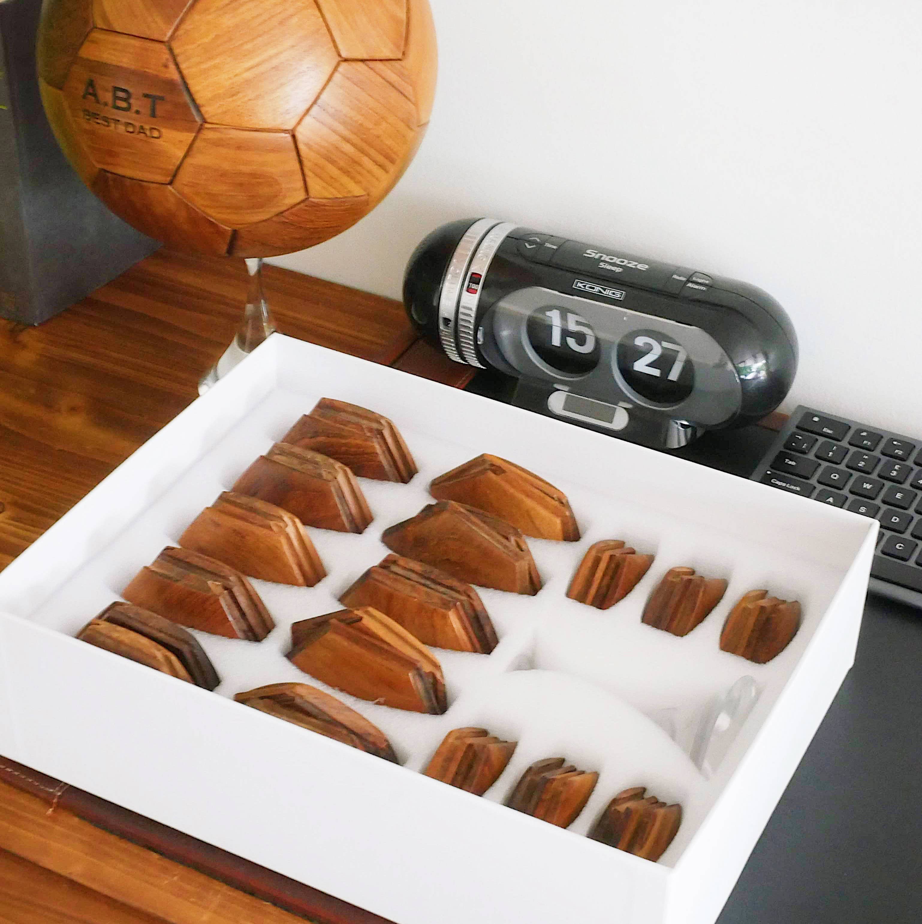 Wooden Football 3D Puzzle - Free Personalisaiton