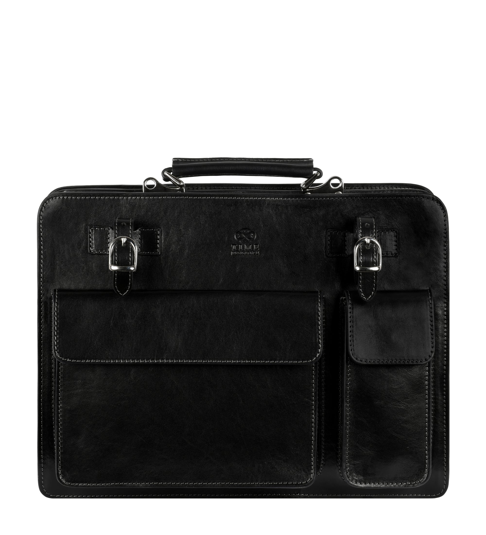 Leather Satchel Bag Briefcase - The Prophet | Black | Time Resistance