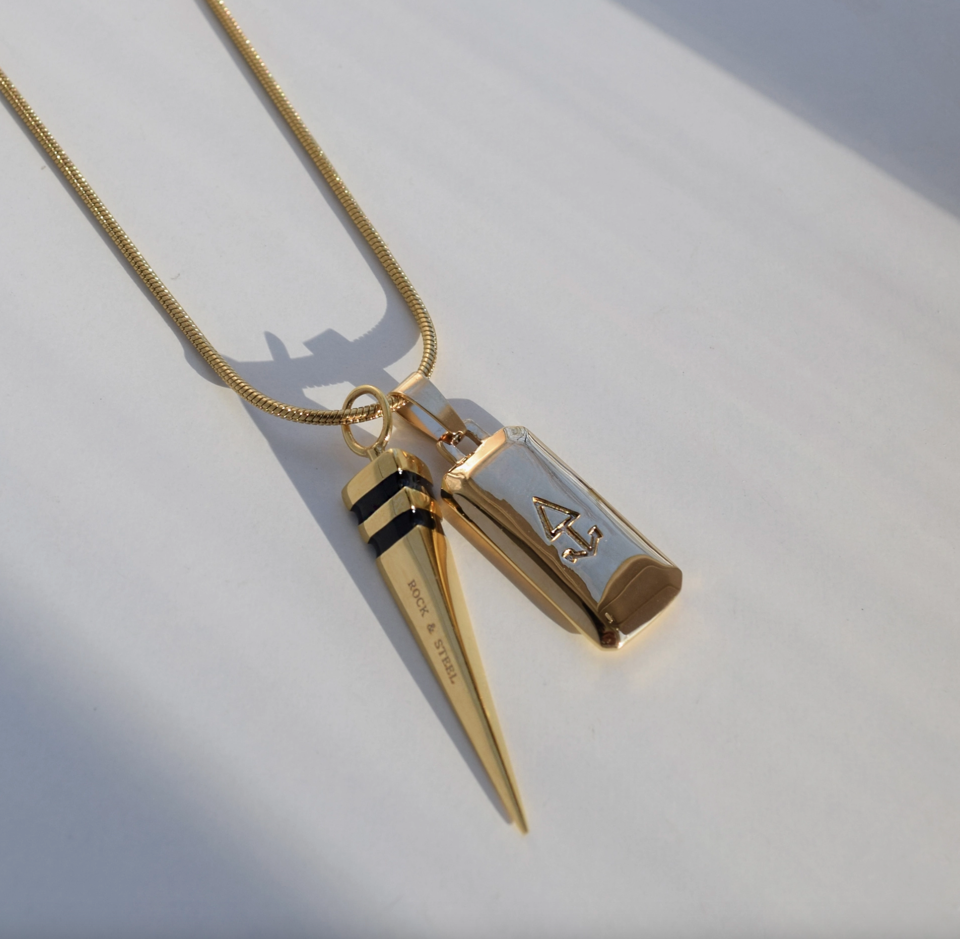 Set ROCKET & UNITY Gold Pendent | Rock & Steel
