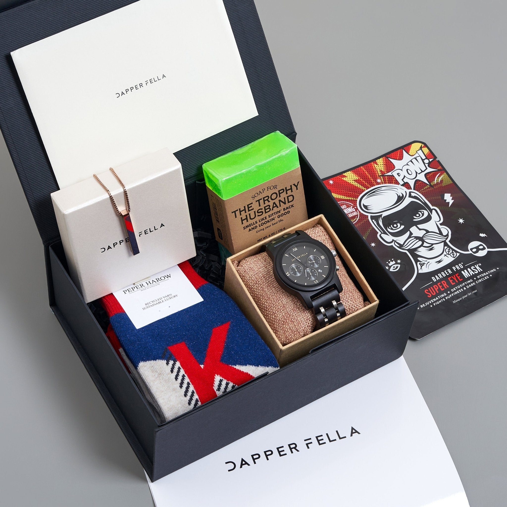 Anniversary/Boyfriend/Husband Box 04 (Soap/Socks/Watch/Necklace) - Dapperfella