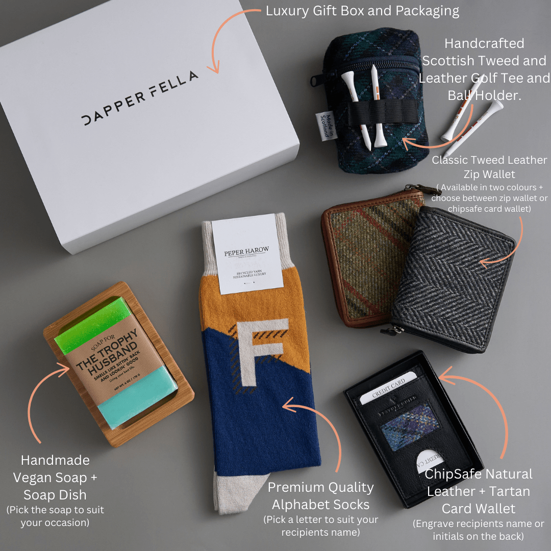 Anniversary/Boyfriend/Husband Box 05 (Soap/Socks/GolfKit/Wallet) - Dapperfella