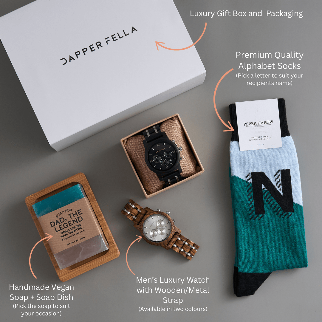 Anniversary/Boyfriend/Husband Box 06 (Soap/Socks/Watch) - Dapperfella