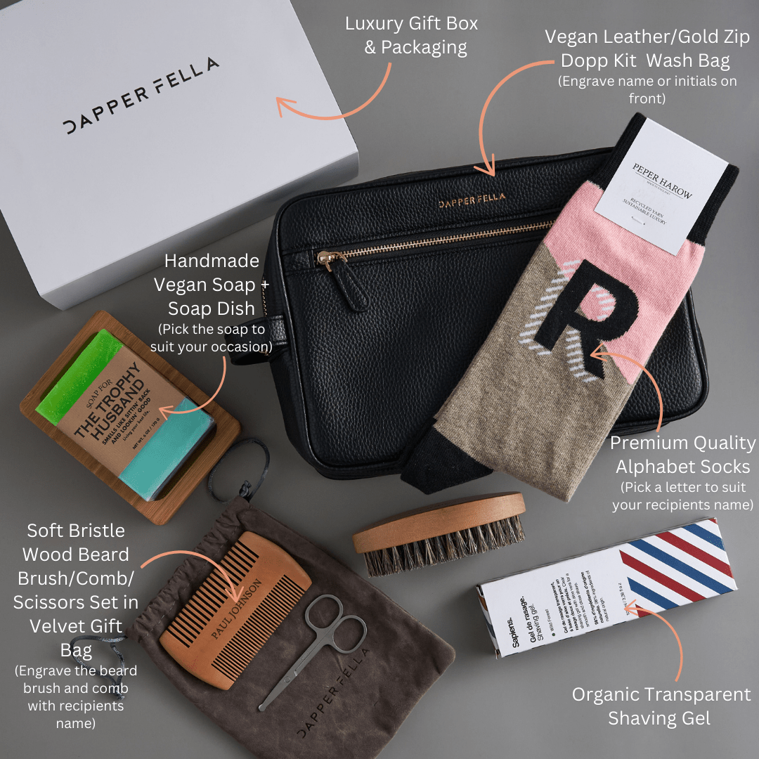 Anniversary/Boyfriend/Husband Box 11 (DoppKit/Soap/Socks/Beard Kit/Shaving Gel) - Dapperfella