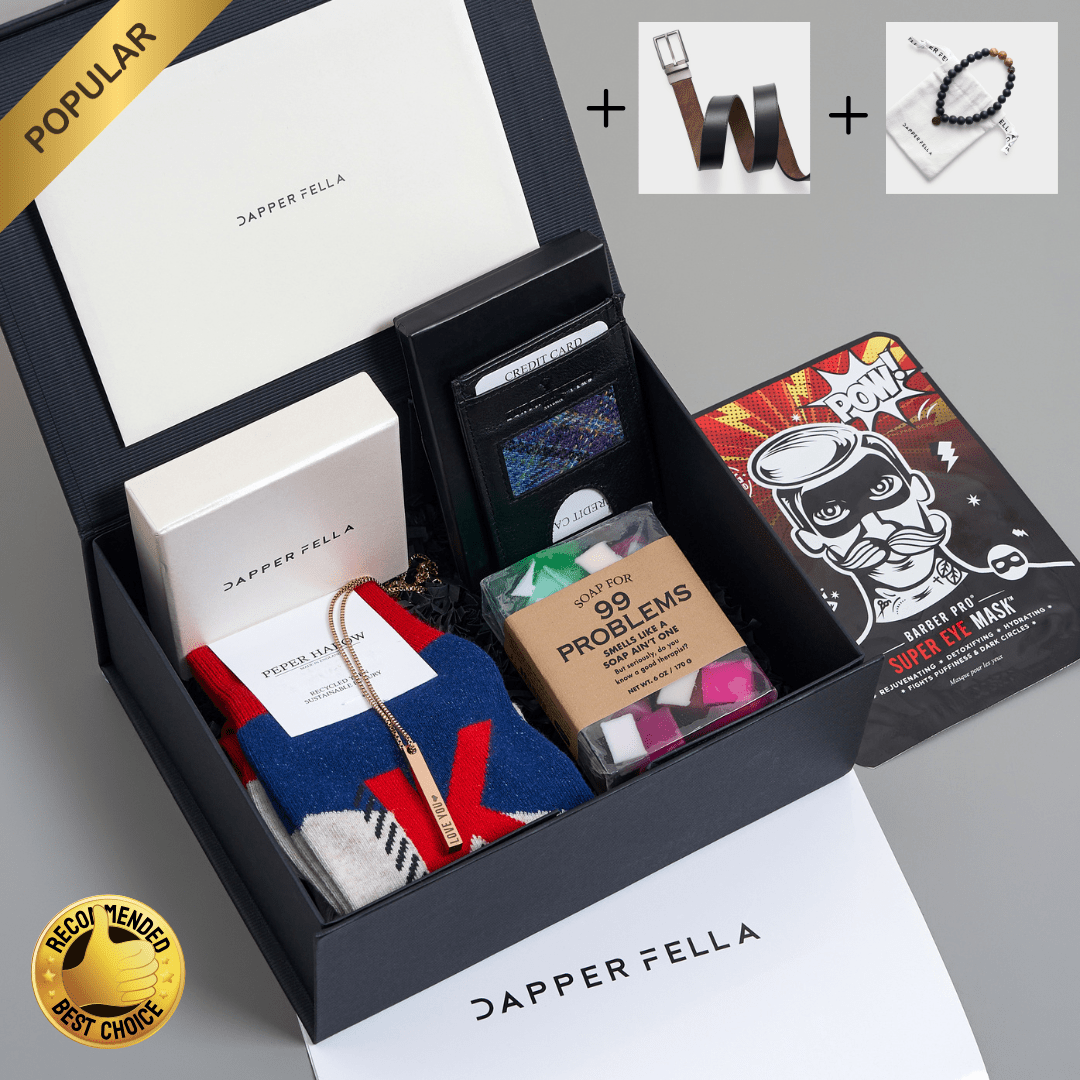 Best Man Box *Ultimate (Soap/Socks/Wallet/Necklace/Belt/Beaded Bracelet) - Dapperfella