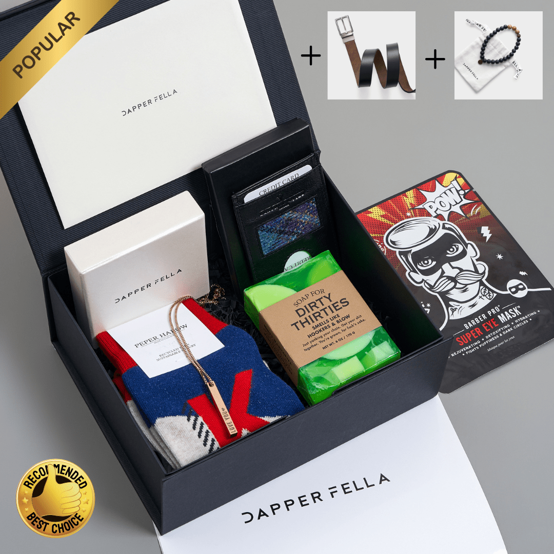 Birthday Box *Ultimate (Soap/Socks/Wallet/Necklace/Belt/Beaded Bracelet) - Dapperfella