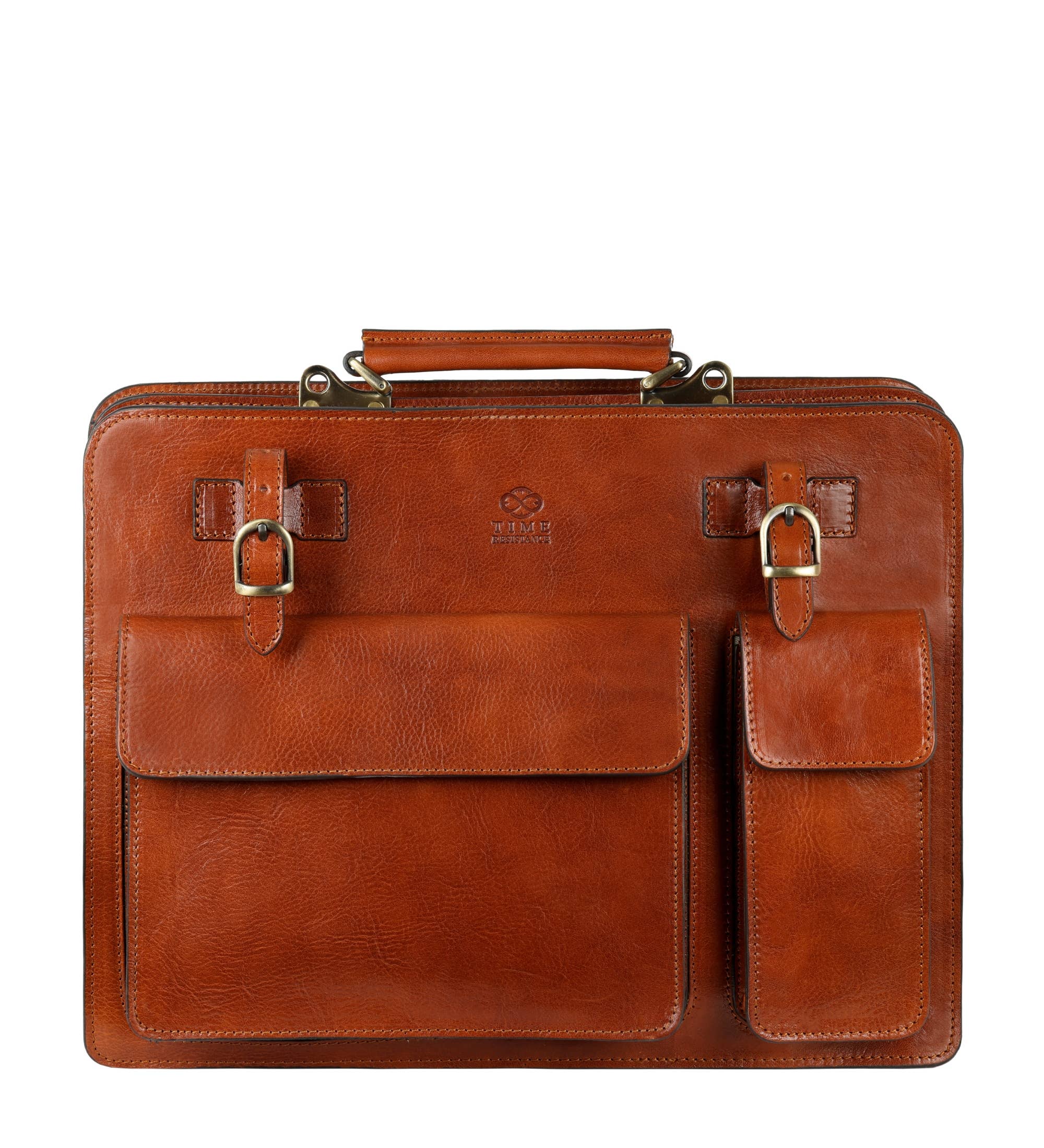Leather Satchel Bag Briefcase - The Prophet | Cognac Brown | Time Resistance