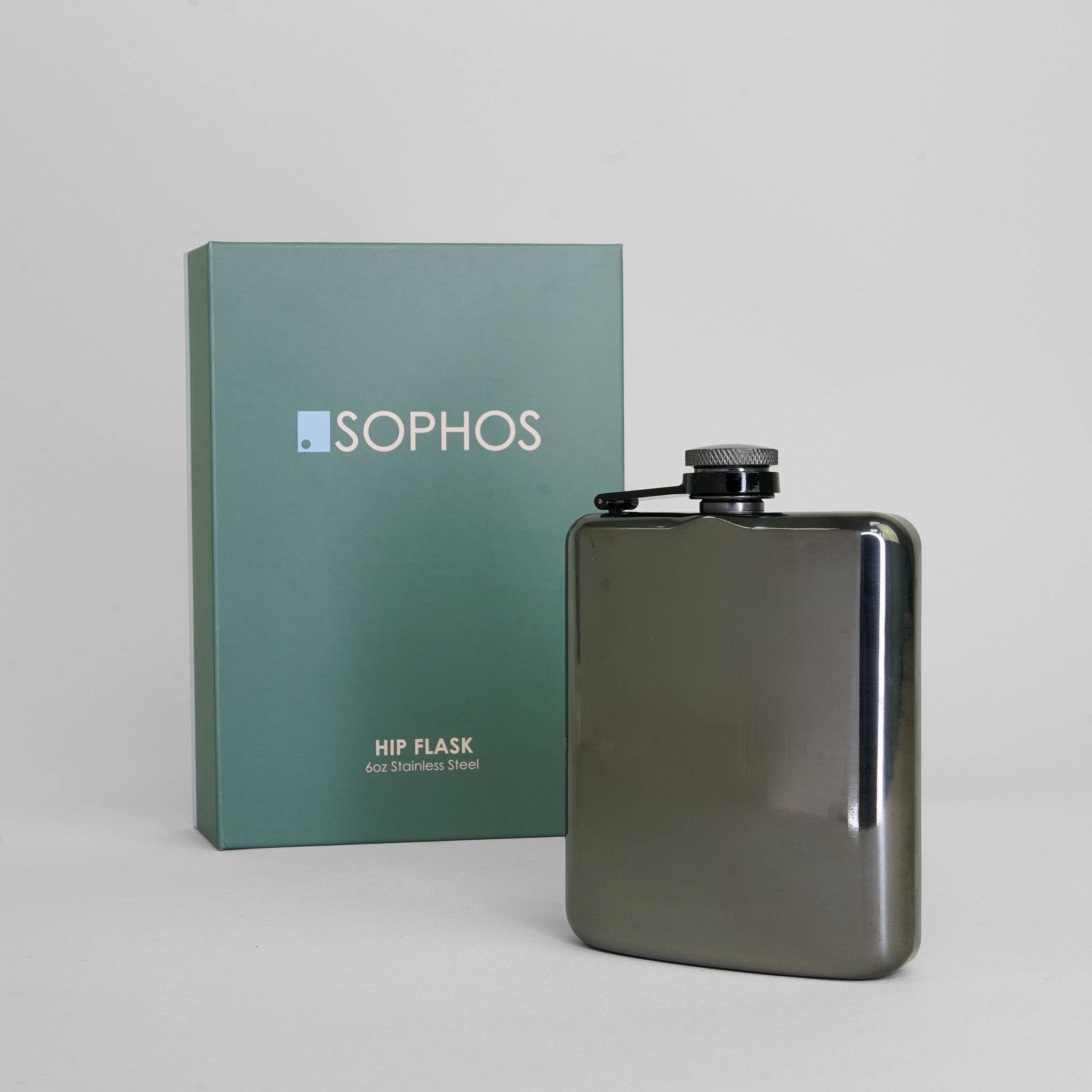 Gunmetal Traditional Hip Flask - 6 Oz | Sophos