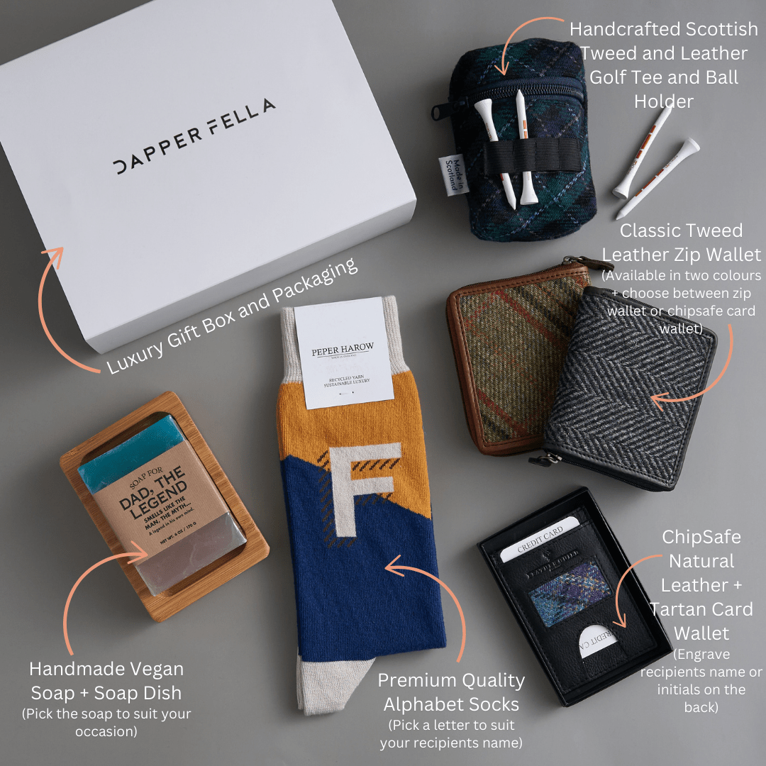 Fathers Day/Dad Box 07 (Soap/Socks/GolfKit/Wallet) - Dapperfella