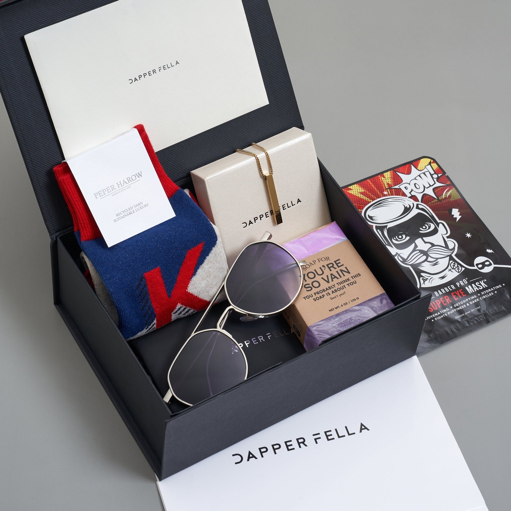 Get Well/Sympathy Box 02 (Soap/Socks/Necklace/Sunglasses) - Dapperfella