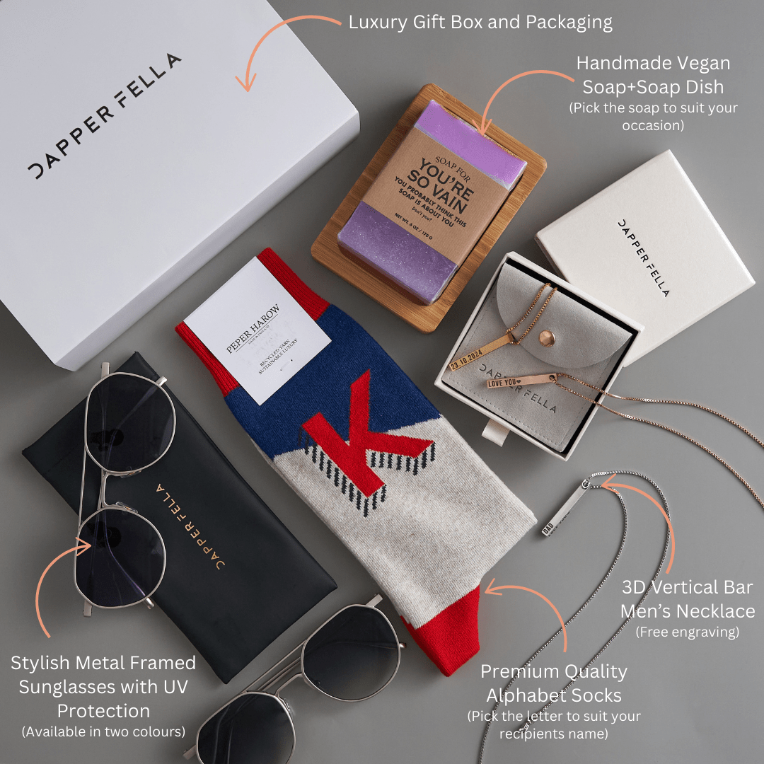 Get Well/Sympathy Box 02 (Soap/Socks/Necklace/Sunglasses) - Dapperfella