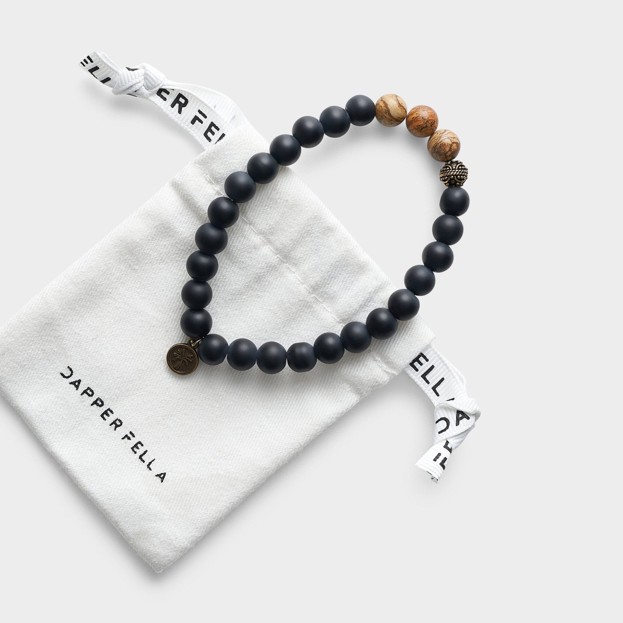 Men's Onyx/Tiger's Eye or Natural Stone Bracelet + Gift Bag - Dapperfella